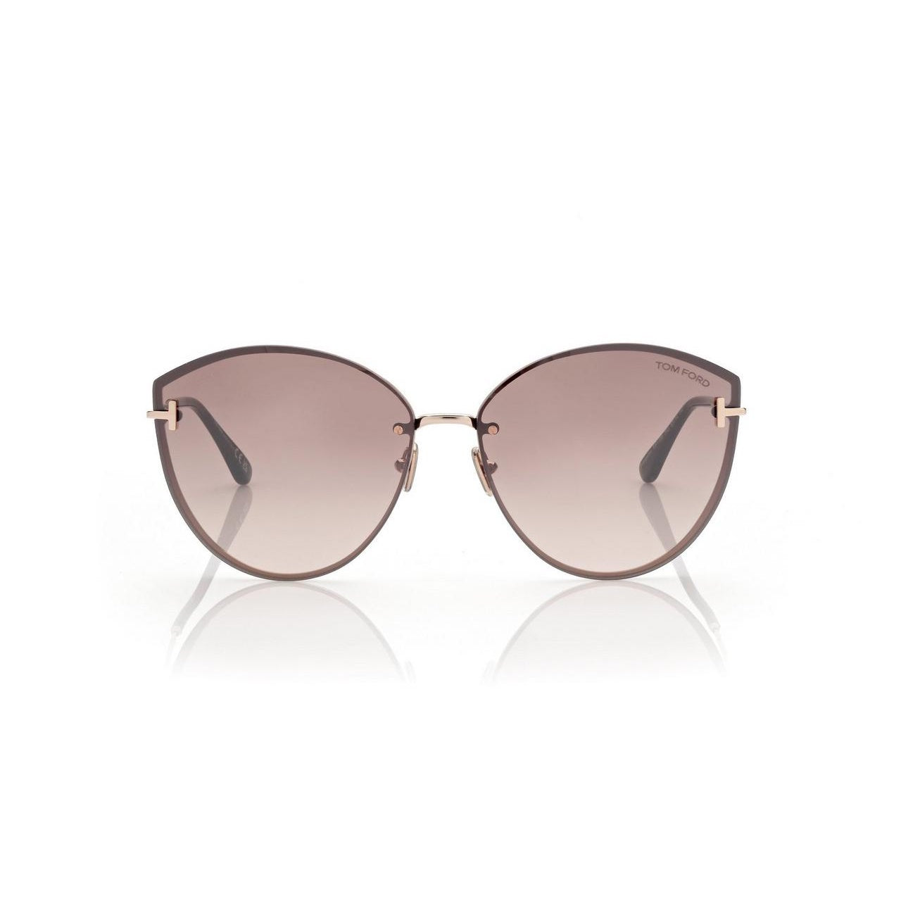 Tom Ford FT 1106 Evangeline 28G 63 Shiny Rose Gold/Bordeaux Mirror