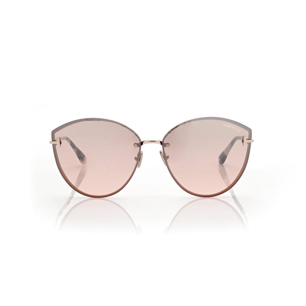 Tom Ford FT 1106 Evangeline 28U 63 Shiny Rose Gold/Smoke Gradient