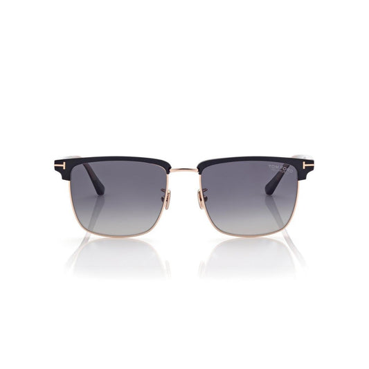 Tom Ford FT 0997H Hudson 02D 55 Shiny Rose Gold/Smoke Gradient Polarized