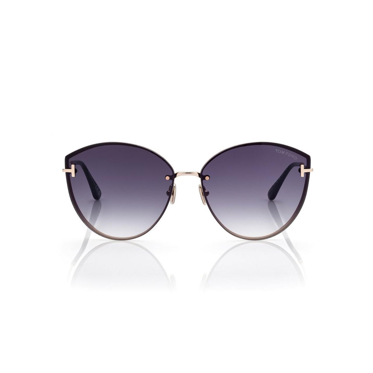 Tom Ford FT 1106 Evangeline 28B 63 Shiny Rose Gold/Brown Gradient Mirror