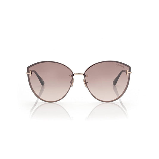 Tom Ford FT 1106 Evangeline 28G 63 Shiny Rose Gold/Bordeaux Mirror