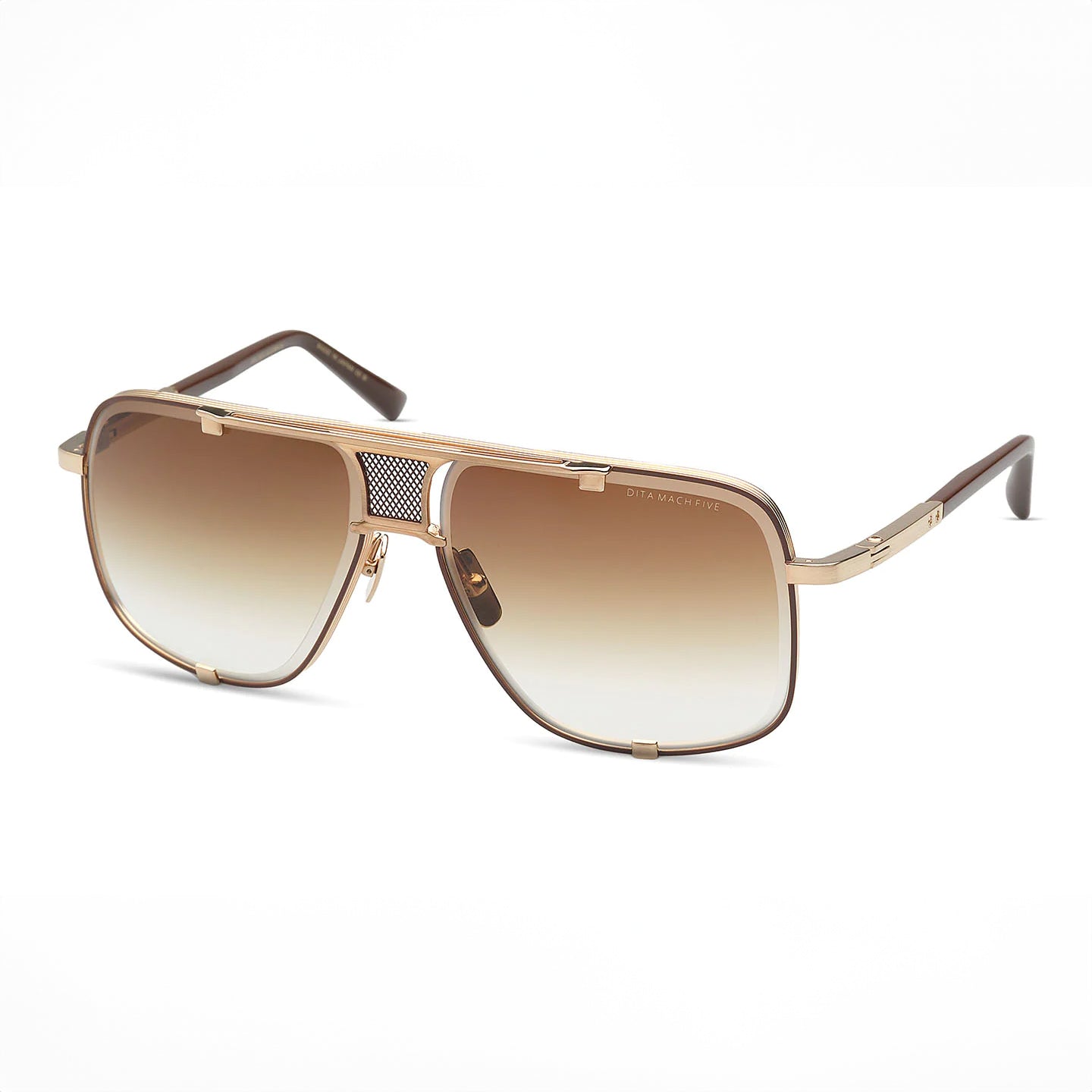 Dita Mach Five DRX-2087-I-GLD-BRN-64 Brushed White Gold/Brown Gradient