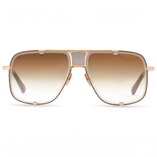 Dita Mach Five DRX-2087-I-GLD-BRN-64 Brushed White Gold/Brown Gradient